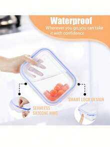 8 Piece Glass Meal Preparation Container Set, Candy Tray, Candy Jar,  Glass Meal Preparation Container Set For Microwave, Oven, Freezer And Dishwasher For Healthy Food Storage, Fruit Snacks, Leftovers. - Multicolor - View 8