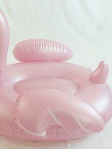 1pc Pink Inflatable Flamingo Floating Seat, Large Size Inflatable Swimming Pool/Beach/Lake Toy, Fun Beach Float, Swimming Party Decor, Summer Pool Drift Rest Seat, Fits 2-3 People, Perfect For Vacation And Party - Multi-color - Upgraded Version With Feathers - View 6