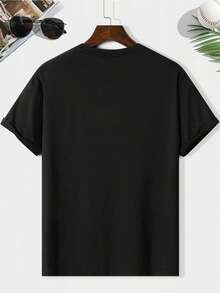 Loose White T-Shirt For Women With Heart And Butterfly Design, Elegant Pattern And Inspirational Message For Daily Wear, Leisure, Home, Outdoors, Gift For Valentine's Day Or Party. Cotton Women's T-Shirt, Breathable And Sweat-Absorbent Summer Short Sleeve - 黑色 - 查看 4