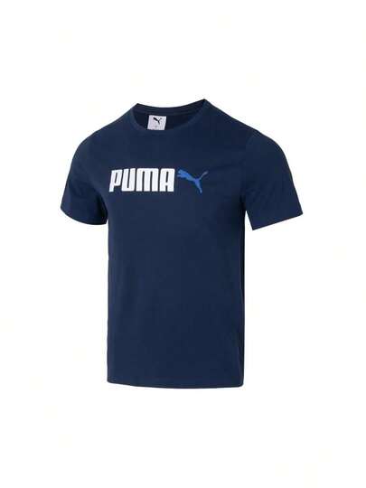 Puma ESS 男士双色 2 号 Logo T 恤，运动休闲短袖柔软上衣，适合跑步和训练，691341-14