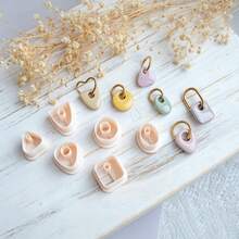 6pcs Geometric Shaped Soft Clay Jewelry Making Molds, Minimalist Design Suitable For Handmade Jewelry, Brooches And Pendants - High Precision Cutting Tools To Create Unique Accessories, Clay Earring Making Molds For Earring Craft Production - Apricot - View 4