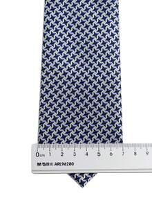 ZLQ&GOU 3 PCS Blue Asymmetric Pattern Men's Tie Set, Star Jacquard Includes Tie, Pocket Square, Boutonniere, Party Formal Wear Holiday Gift - Blue - View 4
