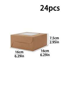 4pcs/8pcs/24pcs White Cardboard Cookie Boxes With Window, Simple Minimalist Packaging For Baked Goods, Cookies, Pastries, Portable And Dust-Proof - View 16