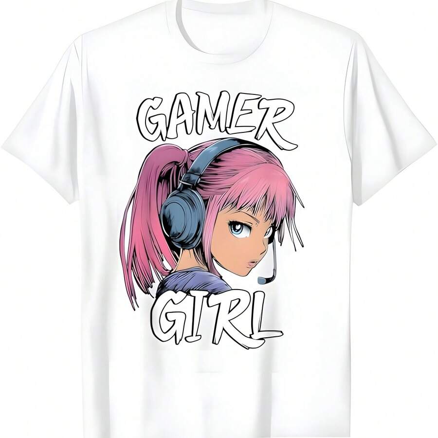 Gamer Girl Shirt para Niñas Adolescentes Mujeres Video Juegos Camiseta gráfica - Blanco - Ver 1