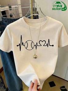 Playeras De Mujer¡Novedad! Blusa De Manga Corta Para Mujer, DiseñO Liso, Ideal Para Estar En Casa O Para Uso Casual. Oferta Por Tiempo Limitado. Preciosa Blusa, CóModa Y De Largo Regular. Lavable A MáQuina. - Albaricoque - Ver 1