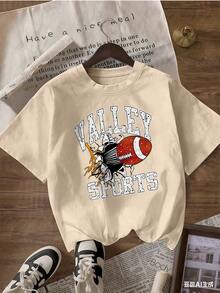 Retro Sporty Style Short Sleeve T-Shirt, Fashionable Short Sleeve T-Shirt For Spring And Summer 2026, Made In Mexico, 180 Grams. Cartoon Print, Couple Design, Suitable For Indoor Or Outdoor Wear. Crew Neck, Unisex, Ideal For Office And Leisure. One-Piece Pack. - APR-P631577SLNDXZGY426 - 查看 3