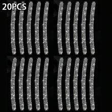 5/20 pezzi Strisce di protezione da graffi e collisioni con diamanti incastonati, adesivi riflettenti universali per cerchioni di motocicli/veicoli elettrici, decorazione con strass luccicanti che fornisce protezione e migliora l'aspetto, riflessione più sicura di notte - Adesivi in rilievo con motivo a rombi bianchi - Visualizzare 14