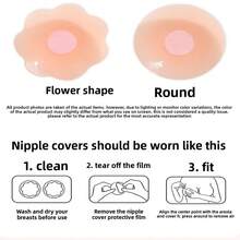 6 Pairs Flower & Round Silicone Nipple Covers With Travel Tin - A - View 8
