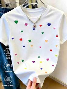 Camiseta de manga corta de moda para primavera y verano de 2026, hecha en México, . Estampado de dibujos animados, modelo de pareja, apta para uso interior o exterior. Cuello redondo, unisex, ideal para oficina y ocio. Paquete de una sola pieza.-Camiseta unisex de algodón holgada de manga corta y cuello redondo estilo vintage urbano. - Blanco - Ver 6