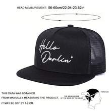 1顶男士HELLO DARLIN字母印花棒球帽，可个性化刺绣字母，街头嘻哈时尚休闲帽，适合春季、秋季、旅行、海滩度假。 - 多色 - 查看 2