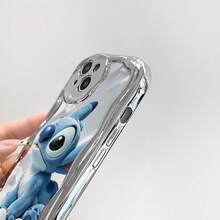 Disney Lilo & Stitch Phone Case, Cartoon Art Protective Cover. Compatible With IPhone 17, 16, 15, 14, 13, 12, 11 Pro Series, Featuring Plush Stitch Sitting On Soft White Clouds With A Gentle Gaze, Perfect For Animation Fans, Ideal For Birthdays, Holidays, Anniversaries, Graduation Gifts, Or Any Special Occasion To Surprise Family, Friends, Classmates, And Loved Ones. - 銀色 - 查看 6