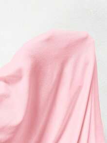 Conjunto informal de 2 piezas de camiseta de manga corta de cuello redondo a rayas y pantalones cortos para mujer - Rosa - Ver 5