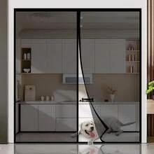 Summer Upgraded Black Fiberglass Anti-Mosquito Door Curtain, High Transparency Mesh, Strong Magnetic Self-Closing, Suitable For Home Use, Thick & Durable, Invisible Design, Breathable, No Drill Installation, Anti-Insect Door Curtain - Glass Black - View 6