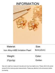 1 paire de boucles d'oreilles pendantes avec fleurs en faux perles élégantes, convenant pour le port quotidien, les vacances, les sorties, les fêtes et les voyages pour les femmes - Multicolore - Voir 5