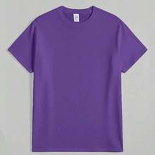 Camiseta de Mujer con Estampado de Conchas Marinas y Palmeras de Playa, Camiseta Casual de Manga Corta para Vacaciones, Ropa de Mujer - Morado - Ver 3