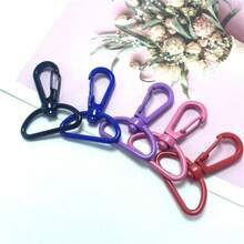 10pcs Colorful Baked Paint Round Tail Hook D-Shaped Buckle With Semi-Circular Bottom Connection Buckle Keychain, Diy Handcrafted Accessory Hanging Buckle Plate Buckle, Suitable For Backpack Keychain Connection Ring, Mobile Phone Chain Pendant Buckle, Belt Rope Connection - Round Tail Hook - View 7