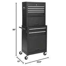 6Drawer 3in1 Rolling Tool Cabinet Removable Tool Chest OrganizerSecure Locking System,High Capacity Storage, Black - 3-in-1 Black- - View 5
