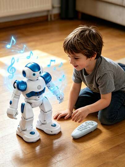 1 pieza Juguete robot inteligente programable con sensor de gestos, Robot de control remoto Arlo con brazos móviles, puede caminar, contar historias, cantar y bailar, recargable por USB, adecuado para niños de 3 a 12 años como regalo de Pascua/cumpleaños/Halloween/Navidad/vuelta al cole/Día del Niño