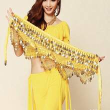 1pc Glitter Tassel Wavy Belly Dance Costume, Fashionable Shiny Sequin Skirt, Suitable For Carnival Performance, Party, Nightclub, Beach, Bohemian Retro Style - Multicolor - View 2