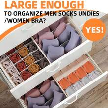 24-Grid Drawer-Style Sock And Underwear Organizer Box, Storage Container For Socks, Handkerchiefs, Ties, Belts And Other Items - View 4