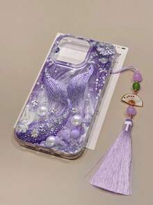 羽毛雪纺彩绘美人鱼珍珠手机壳，兼容 14、14 Pro、14 Pro Max；3D 卡通手机壳，兼容 13、13 Pro、13 Pro Max、11、11 Pro Max、12、12 Pro、12 Pro Max、XR、7/8、XS；兼容 15、15 Pro、15 Pro Max、16、16 Pro、16 Pro Max、S23、S24、A04、A05、A14、A12、A15、A33、A53、A32、A35、A34、13、13 Pro、14、14 Pro、15、15 Pro 系列高级手机壳 - 彩色 - 查看 3