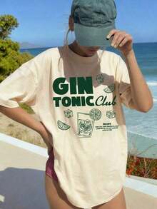 Camisetas De Calor Para MujerCamiseta De Mujer Estampada De Manga Corta Para Verano, Tela De PoliéSter, Estilo Multifuncional, Corte Regular, Peso 180 Gramos, 1 Unidad. - Albaricoque - Ver 2