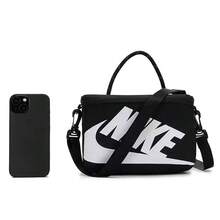 Nike Túi đeo vai, túi đeo chéo, túi xách tay mới dành cho nam và nữ. Kích thước xấp xỉ: 20*8*15cm - Đen và trắng - Xem 3