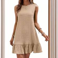 2026 Spring/Summer New Versatile Sleeveless Round Neck Dress Women's Swim Dress Beachwear - Black - View 2