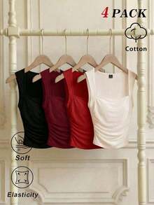 Top tank unicolor fruncido - Multicolor 6 - Ver 2