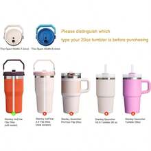 Straws ONLY Compatible With 20oz IceFlow Flip Tumbler (Old Model) - Not IceFlow 2.0 Flip 20oz - Accessories Set Includes 6 Hard Straws+ 1 Cleaning Brush - 20盎司(舊款) - 查看 3