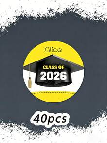 Nhãn dán tốt nghiệp hình tròn tùy chỉnh / Logo lớp tốt nghiệp năm 2026 cá nhân hóa / Nhãn dán / Đồ dùng học tập / Đồ dùng làm sổ lưu niệm / Đồ dùng học tập / Lễ tốt nghiệp / Quà tặng tốt nghiệp / Đồ dùng thiết yếu cho trường học / Đồ dùng tiệc tốt nghiệp năm 2026 - Nhiều màu - Xem 10
