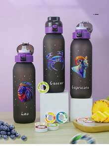1 Sports Water Bottle, With 1 Random Flavor Pod, 33.81 Oz (Approx. 1000 Ml) Capacity, Compatible With 0 Sugar 0 Calorie Flavor Pods, Can Be Used As A Christmas Gift, Valentine's Day Gift, Or Birthday Gift. - Black - View 8