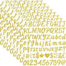Set de 8 piezas de pegatinas de letras con brillo, pegatinas de alfabeto de caligrafía con brillo dorado, plateado y negro, etiquetas adhesivas con números DIY, pegatinas con brillo para tarjetas, adecuadas para decoración, scrapbooking, buzón, cocina, birrete de graduación, logotipo, manualidades - Multicolor - Ver 21