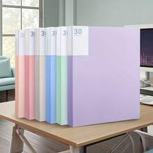 Carpeta de documentos A4 colorida con páginas intercambiables, adecuada para almacenar obras de arte y trabajos creativos, disponible en 1 pieza o 6 piezas, múltiples opciones de color - A - Ver 1
