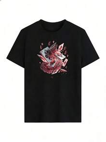Short-Sleeve T-Shirt With A Dynamic And Modern Design. Fashionable Short-Sleeve T-Shirt For Spring And Summer 2026, Made In Mexico, 180 Grams. Cartoon Print, Couple Design, Suitable For Indoor Or Outdoor Wear. Crew Neck, Unisex, Ideal For The Office And Leisure. One-Piece Pack. - BK-P631577SLNDXZGY433 - 查看 3
