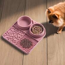 1pc Silicone Slow Feeder, Multifunctional Slow Food & Water Bowl, Portable Anti-Slip Cat/Dog Bowl - View 2