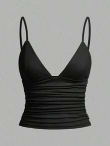 Set de 3 camisetas de mujer con lunares blancos y negros y encaje - Negro - Ver 10