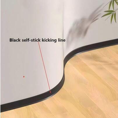 Tira decorativa de zócalo de PVC suave autoadhesiva - Protector de esquina de pared, adecuado para oficina, cocina, comedor, dormitorio, renovación de casas de alquiler. Fácil de pelar y pegar, impermeable, fácil de limpiar e instalar