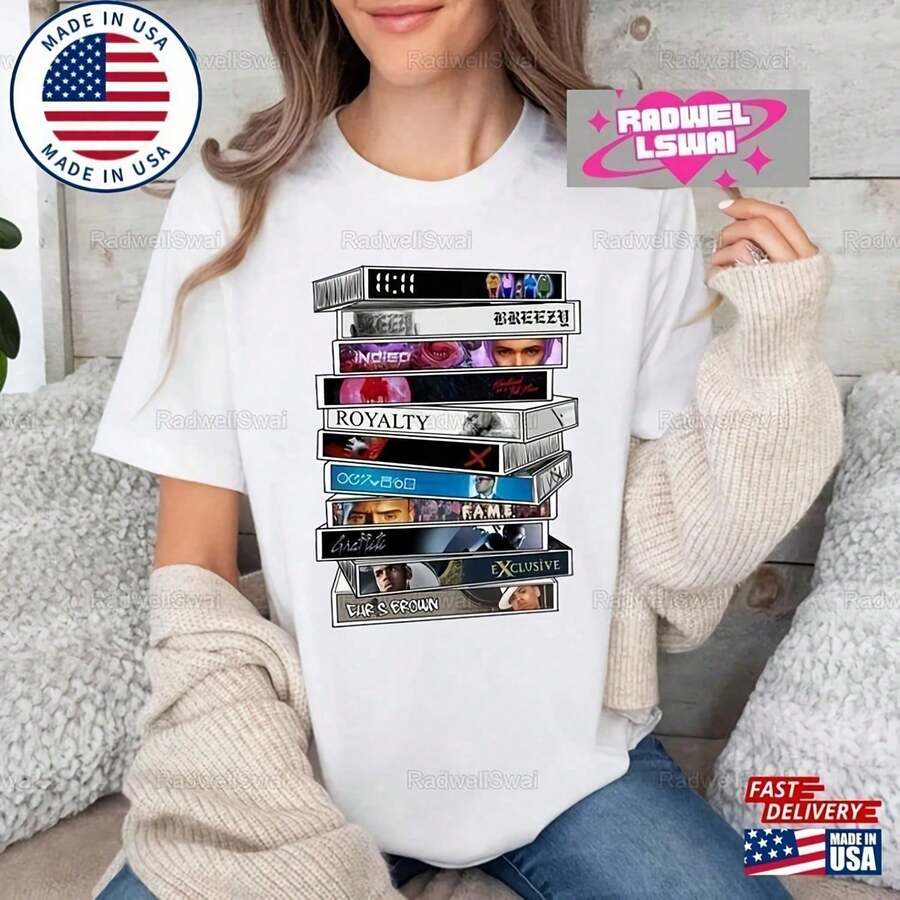 Albums Disks Shirt Concert Tour Classic _ Color_ Black_White _ Size_ Various Shirt For Women 100% Cotton Unisex T-Shirt - Premium Casual Comfortable Fit T-Shirt - 白色 - 查看 1