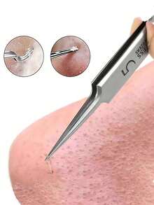 Ultra-Fine Black Head Remover Needle, Stainless Steel Pointed Tweezers Suitable For Acne, Blemishes, Blackheads, Pimple Squeezing, Professional Facial Cleaning Tool, Travel Essential, Cleaning Supplies, Home Goods, Bathroom Accessories - / - View 2