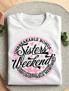 Camiseta para Hermanas Lindas, Camisetas para Fin de Semana de Hermanas, Camiseta de Amor para Hermanas, Regalos para Viajes de Fin de Semana de Hermanas, Conjunto para Mejores Amigas, Camisetas a Juego para Hermanas, Camisetas para Reunión de Hermanas. SH-1201 - Camiseta de manga corta de algodón holgada unisex estilo vintage, cuello redondo, blusas para mujer - Blanco - Ver 1