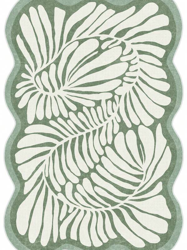 Modern Irregular Shape Washable Non-Slip Rug – Laser Cut Thin Soft Area Rug For Living Room, Kitchen & Runner
