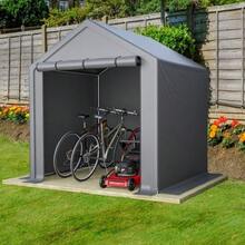 Garden Shed, Bicycle Garage, Tool Shed, Garage Tent, Garden House, Storage Tent, Bicycle Shed, Tool Tent, Storage Garage, Dark Grey - 6*6FT - View 3