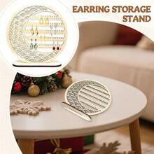 2D Flat Wooden Earring Storage Rack, Column Display Stand, Jewelry Rack, Suitable For Selling Necklaces And Earrings, No Electricity Required - Multicolor - View 3