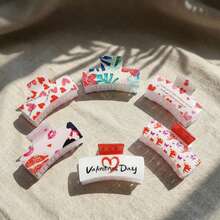6 piezas Nuevos Pasadores de Pelo con Garra, Pasadores de Pelo con Corazón Rosa, Accesorios para el Cabello, Pasadores de Pelo para el Día de San Valentín, Pasadores Románticos con Forma de Labios y Corazón para el Día de San Valentín, Pasadores Deslizantes para el Cabello - Rojo - Ver 9
