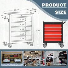 Tool Chest, Rolling Tool Box With Wheels, High Capacity Detachable Mobile Tool Storage Cabinet For Workshop, Garage, Mechanics - Blackred-5-drawer - View 4