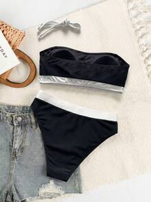 Bộ bikini nữ kiểu dáng thanh lịch, thoải mái, thích hợp cho kỳ nghỉ hè, đi biển, đi nghỉ mát, gợi cảm, với quần bơi cạp cao, phù hợp cho các bữa tiệc, mùa xuân, giải trí, kỳ nghỉ, lãng mạn, thiết kế thời trang, độc đáo, giản dị, phong cách Bohemian, du lịch, hoạt động hàng ngày. - Nhiều màu - Xem 3