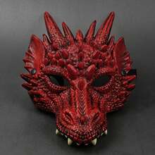 成人中世纪奇幻龙半脸面具角色扮演面具龙头面具节日派对万圣节3D动物半脸面具 - 查看 4