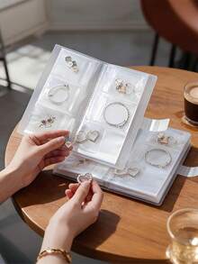 1 buah Album Penyimpanan Perhiasan Transparan Portabel, 84/160 Kantong Transparan, Terbuat dari Bahan PVC Anti-Oksidasi, Dapat Menyimpan Cincin, Anting, Kalung, dan Bros - MultiWarna - View 5