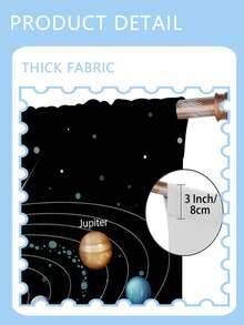 2 Panels Galaxy Nebula Starry Sky Curtains, Space Print Window Curtains, Soft Light Filtering Astronomy Curtains For Boys Girls, Machine Washable - Multicolor - View 7